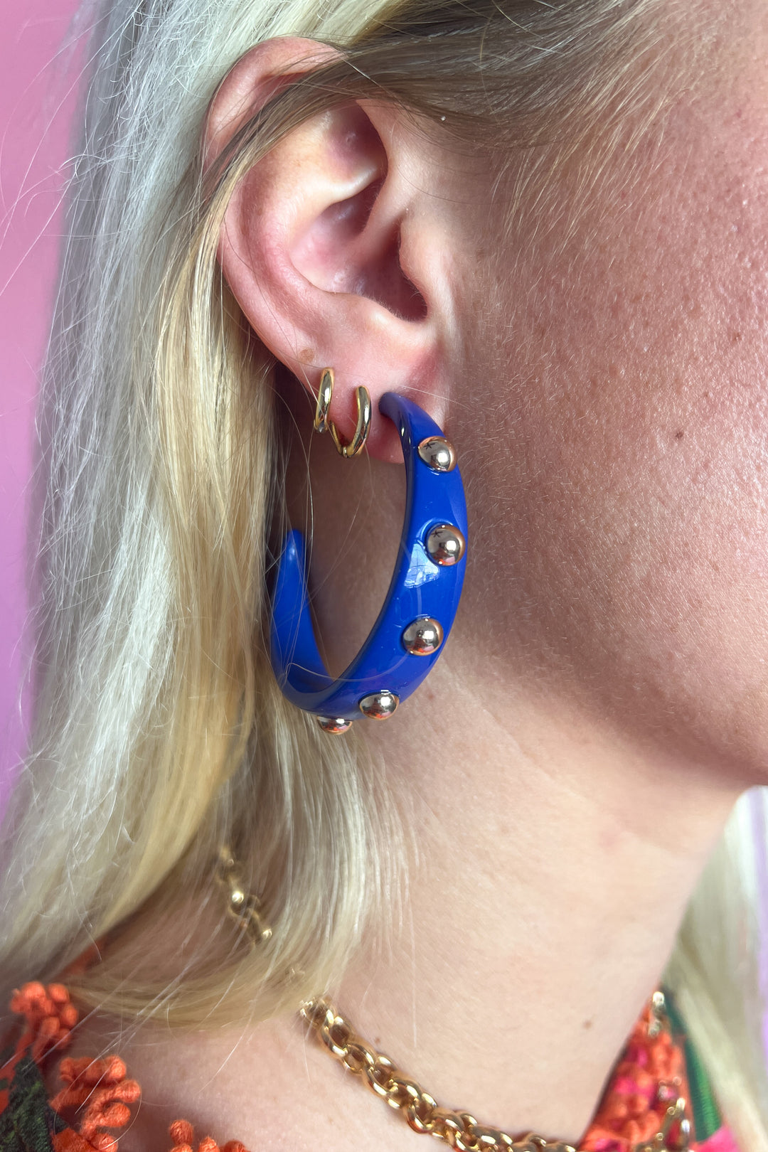 Journey earrings, royal blue