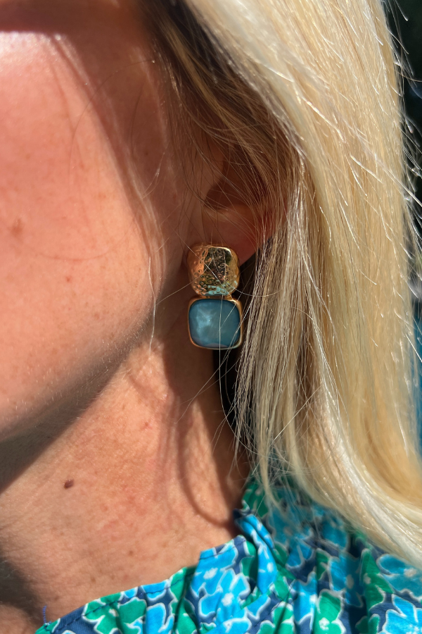 Beglin Earrings, aqua