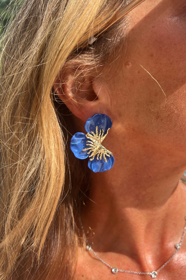 Sadler Earrings, royal blue