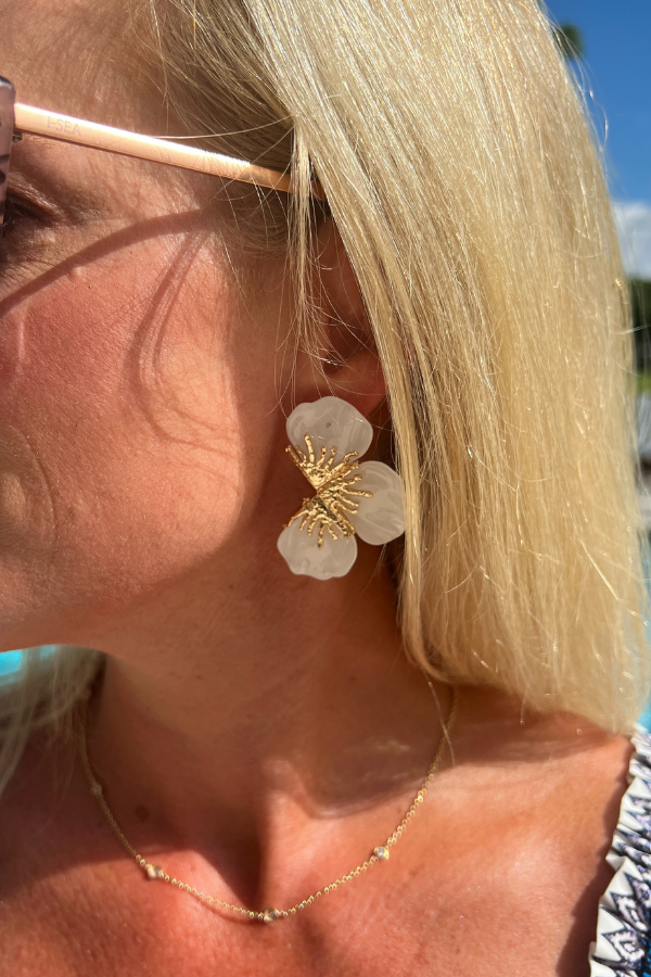 Sadler Earrings, white
