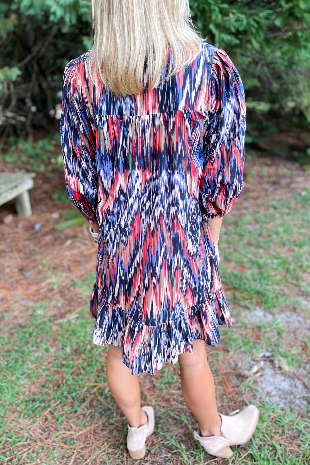 Yoder dress by King + Pitt, zig zag print