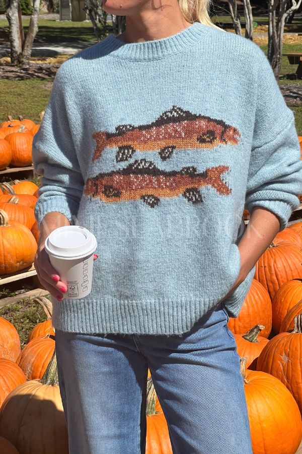 Trout sweater, blue