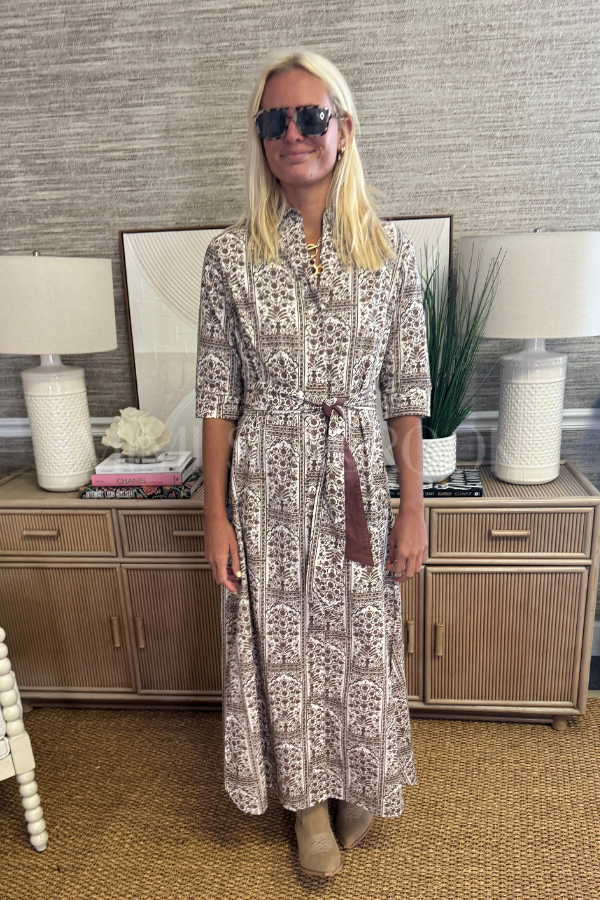 Abington dress, brown