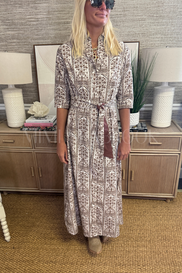 Abington dress, brown