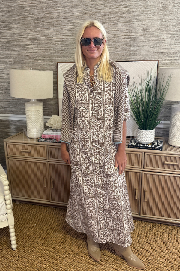 Abington dress, brown