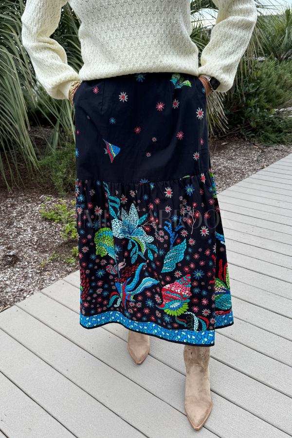 Ada skirt, midnight reef print