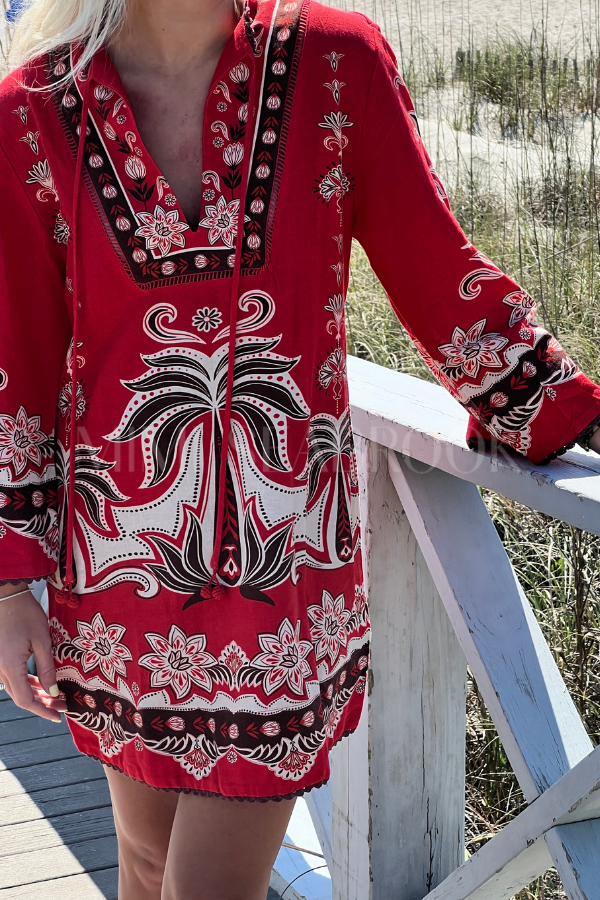 Ainika Garden Red Mini Dress by Farm Rio