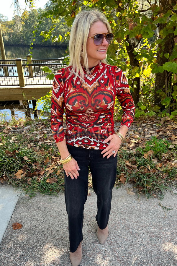 Ainika Pineapple Ikat Blouse by Farm Rio