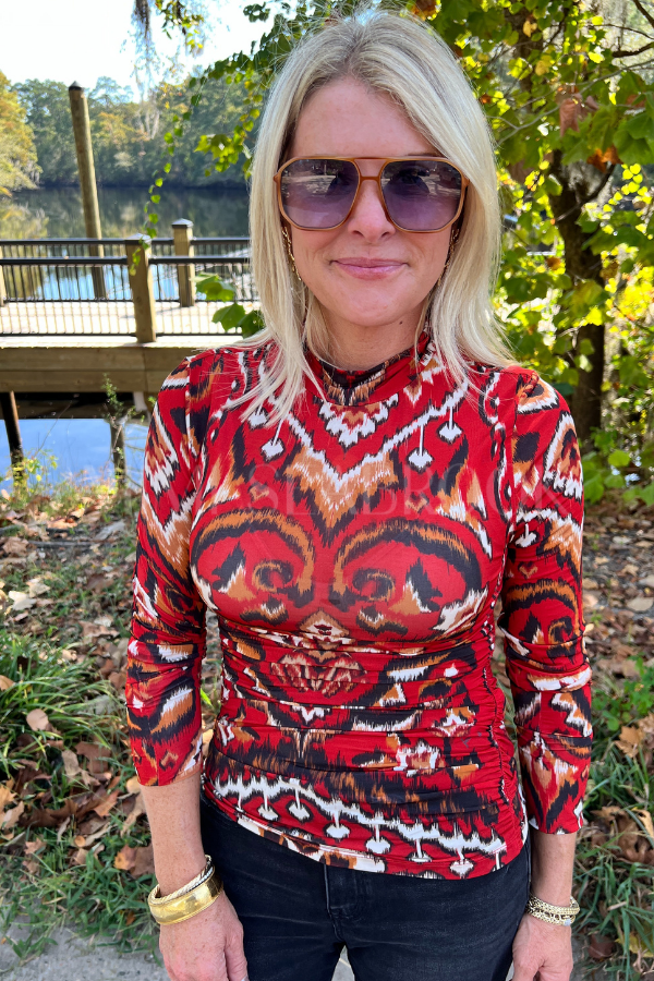 Ainika Pineapple Ikat Blouse by Farm Rio