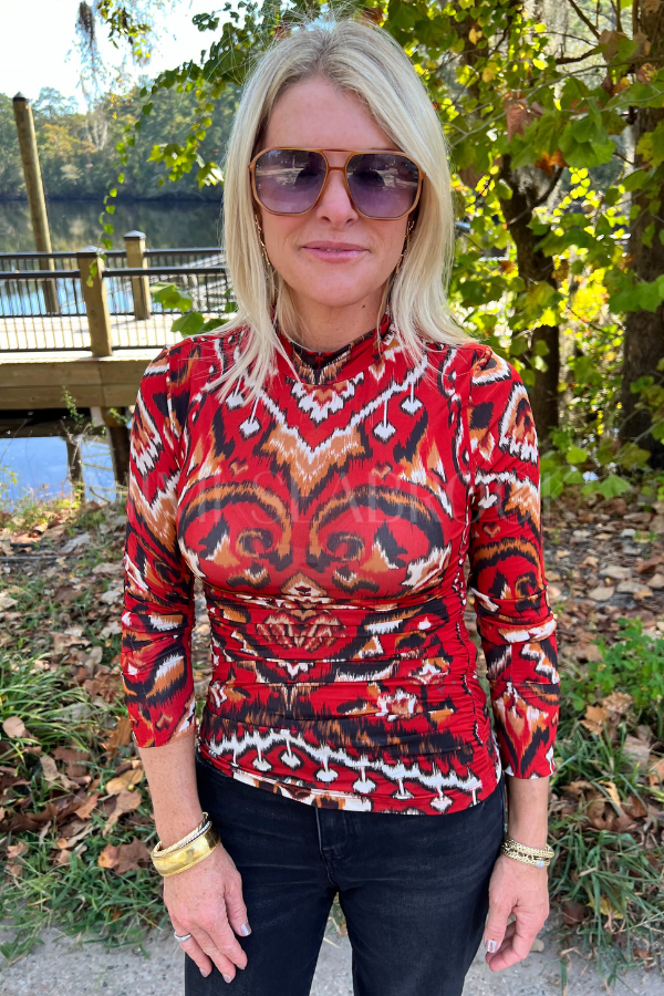 Ainika Pineapple Ikat Blouse by Farm Rio