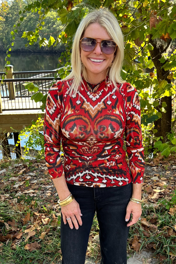 Ainika Pineapple Ikat Blouse by Farm Rio