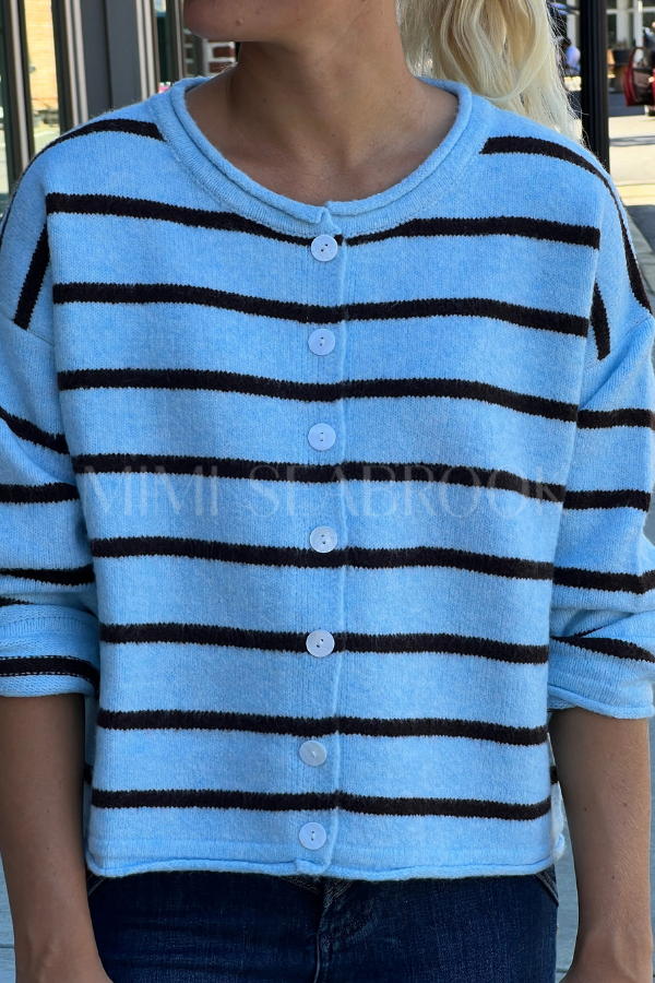 Alcott sweater blue/chocolate
