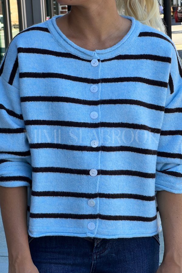 Alcott sweater blue/chocolate