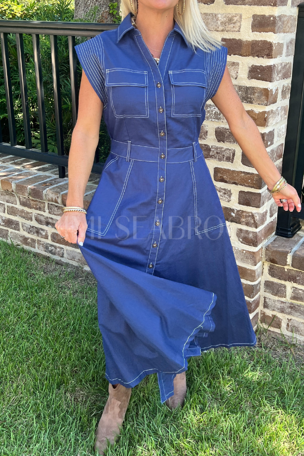 Aliya dress, navy