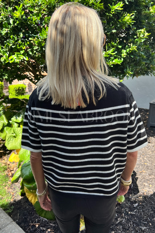 Alston top, black cream