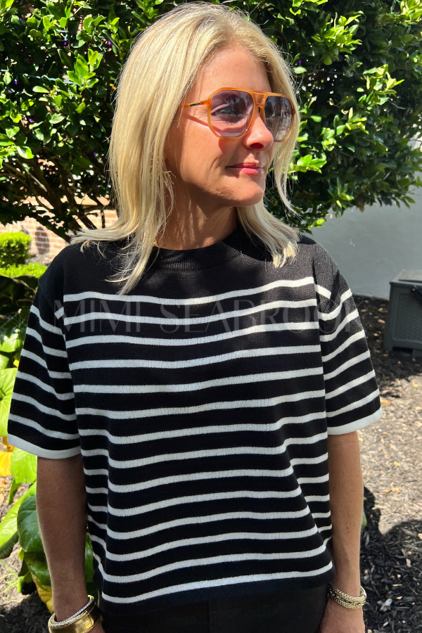 Alston top, black cream