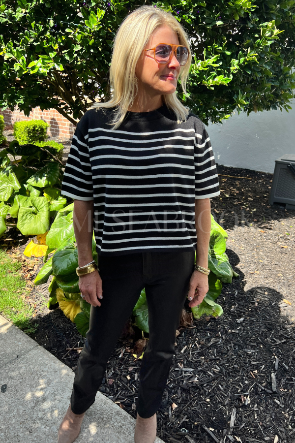 Alston top, black cream