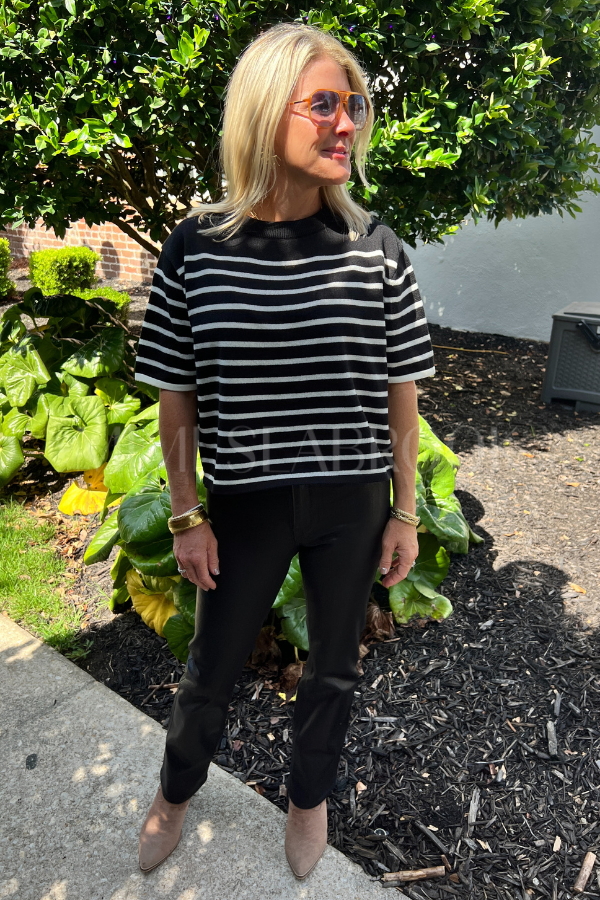 Alston top, black cream