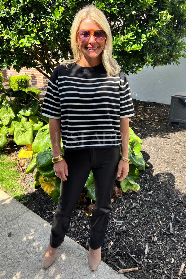 Alston top, black cream