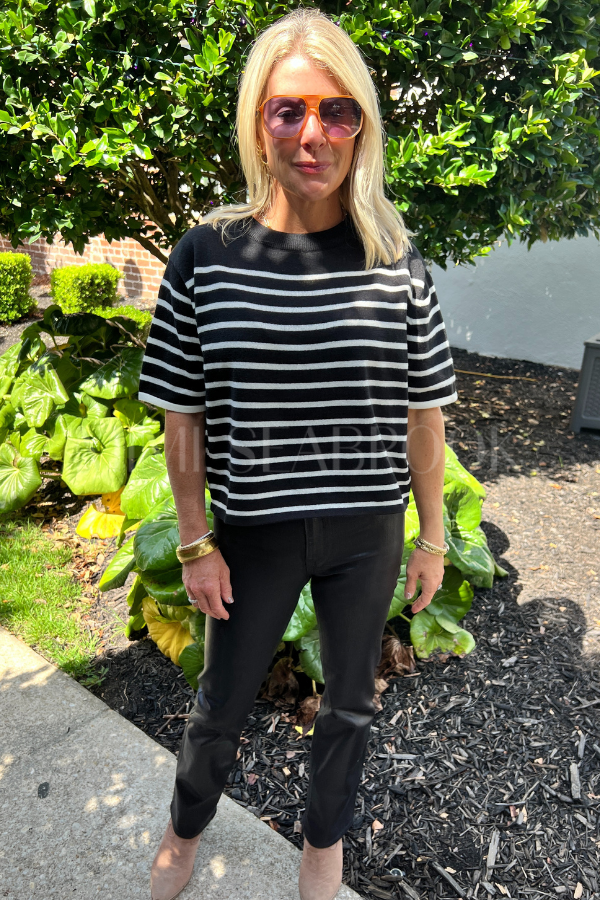 Alston top, black cream