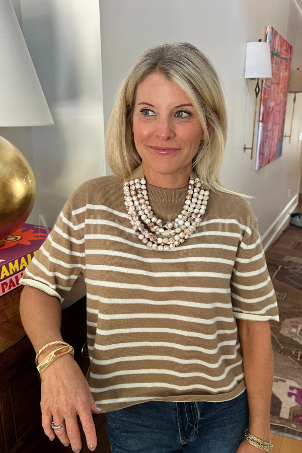 Alston top, mocha cream