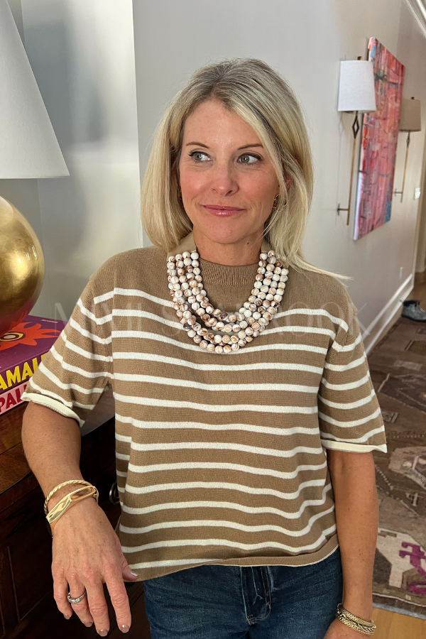 Alston top, mocha cream