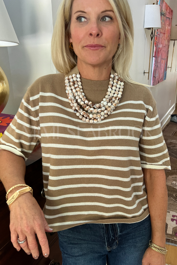 Alston top, mocha cream