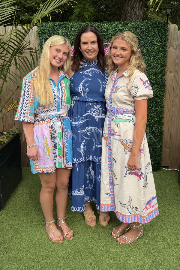 Alys Beach Dress by King + Pitt, blue billfish print (pre-order)
