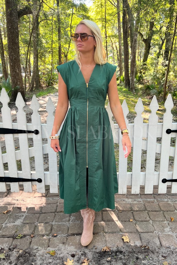 Analia dress, hunter green