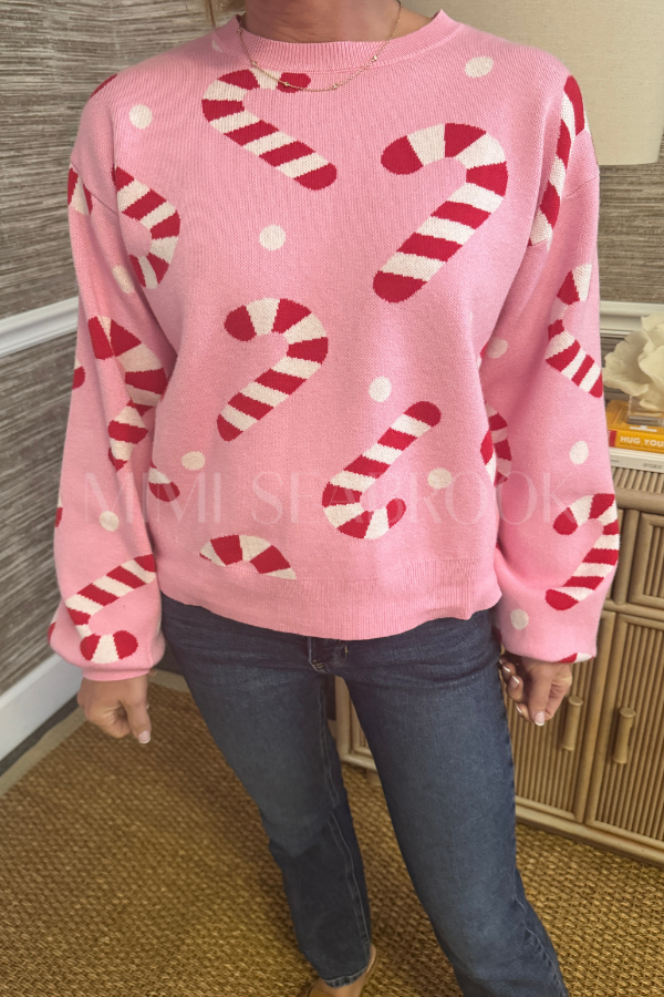 Anchorage candy cane sweater