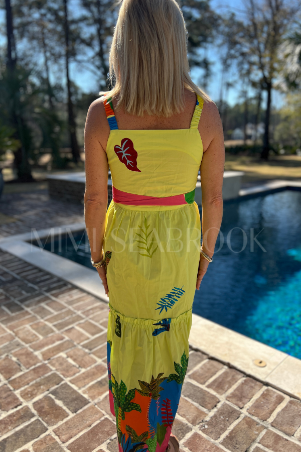 Andi dress, tropical patch print