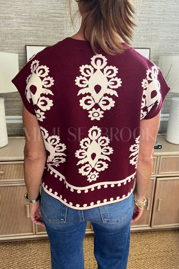 Annandale top, burgundy