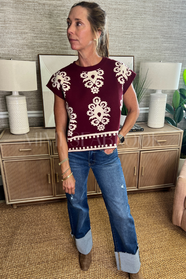 Annandale top, burgundy