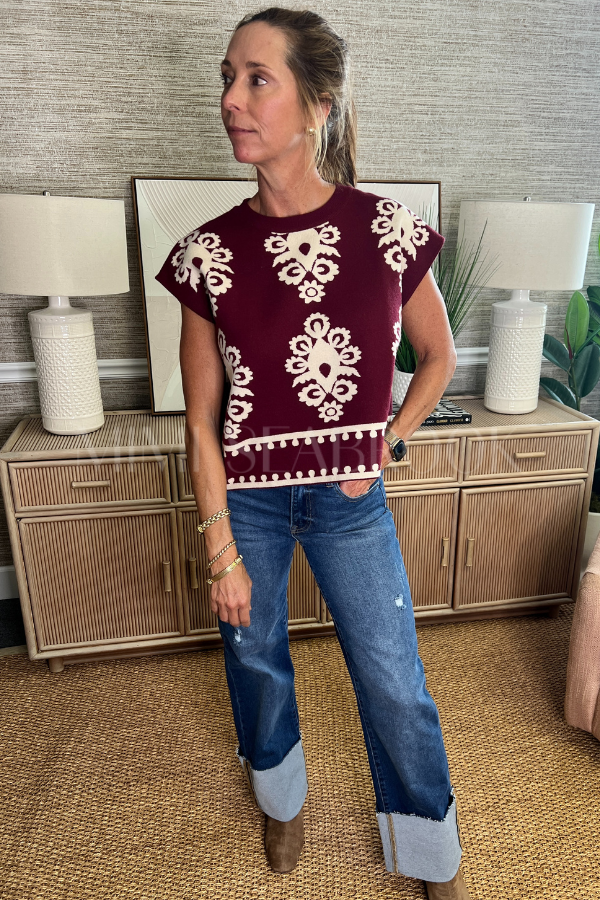 Annandale top, burgundy