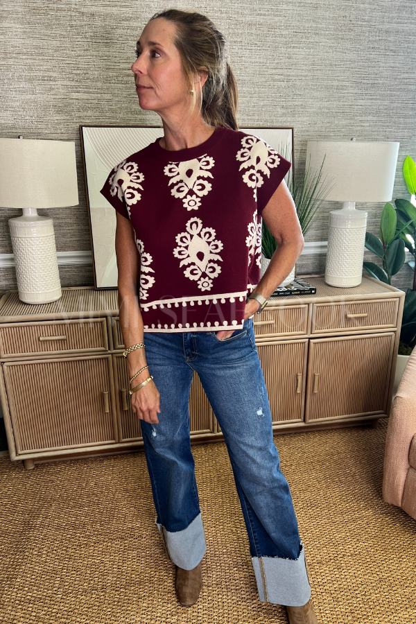 Annandale top, burgundy