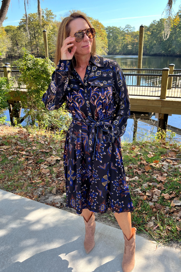 Arabesque Mix Scarves Midi Dress by Farm Rio