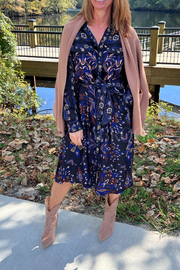 Arabesque Mix Scarves Midi Dress by Farm Rio