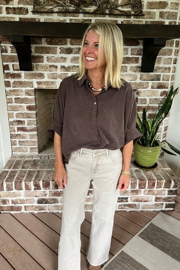 Ashbourne top, brown