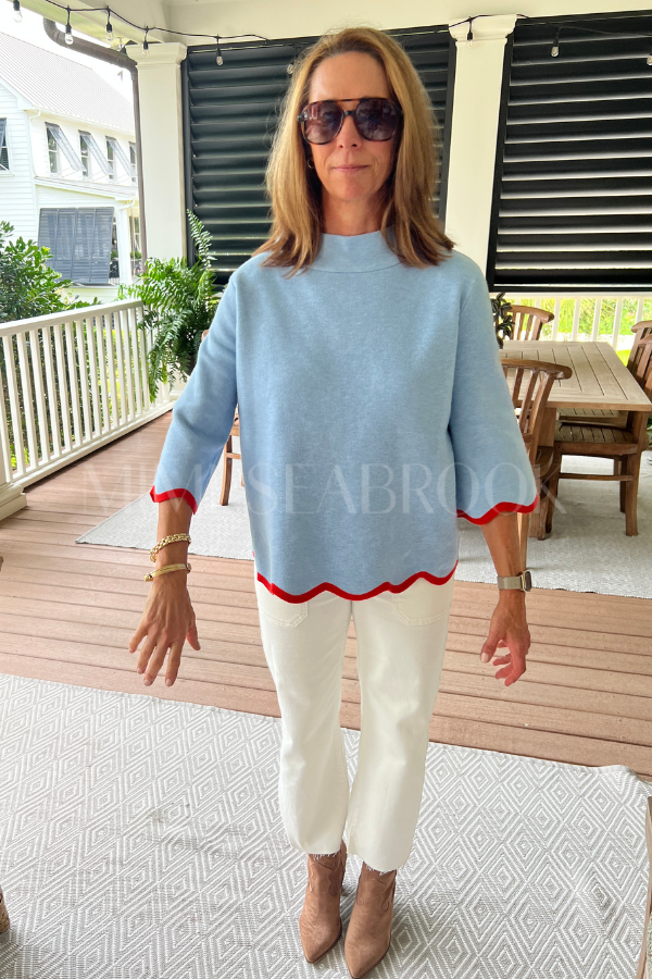 Averi sweater, blue/orange