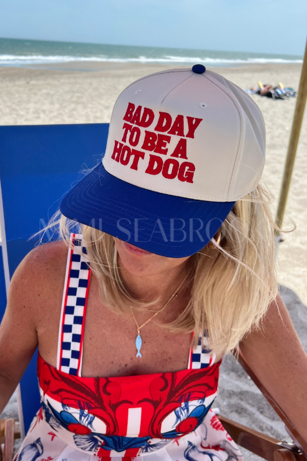 Bad Day to be a Hot Dog hat, blue