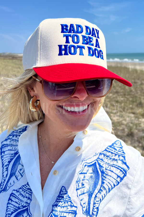 Bad Day to be a Hot Dog hat, red