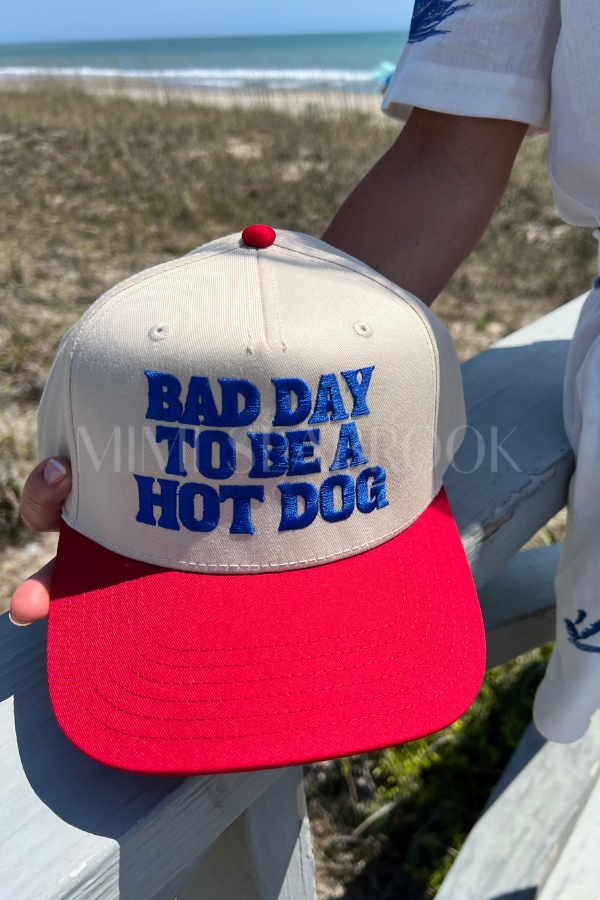 Bad Day to be a Hot Dog hat, red