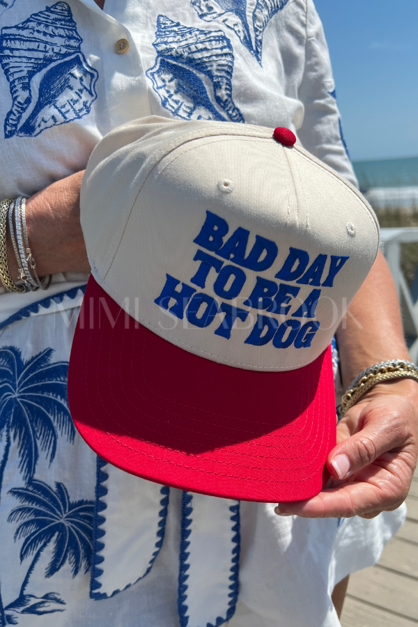 Bad Day to be a Hot Dog hat, red