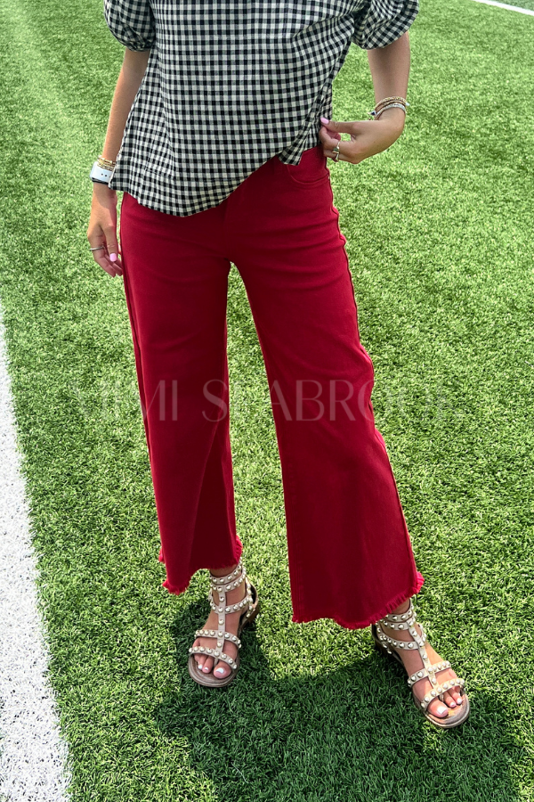 Baldwin wide leg jeans, red