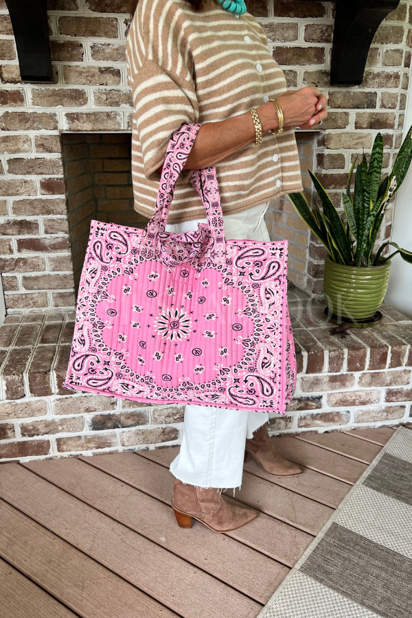 Bandana Tote, pink