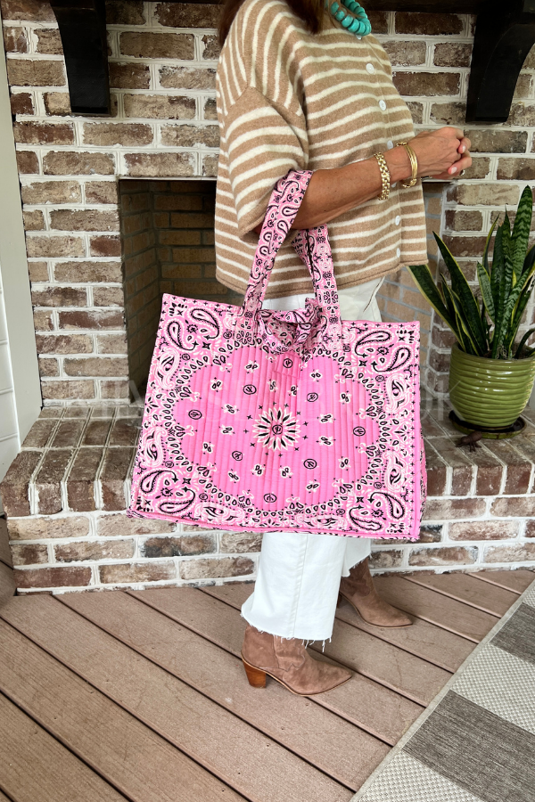 Bandana Tote, pink