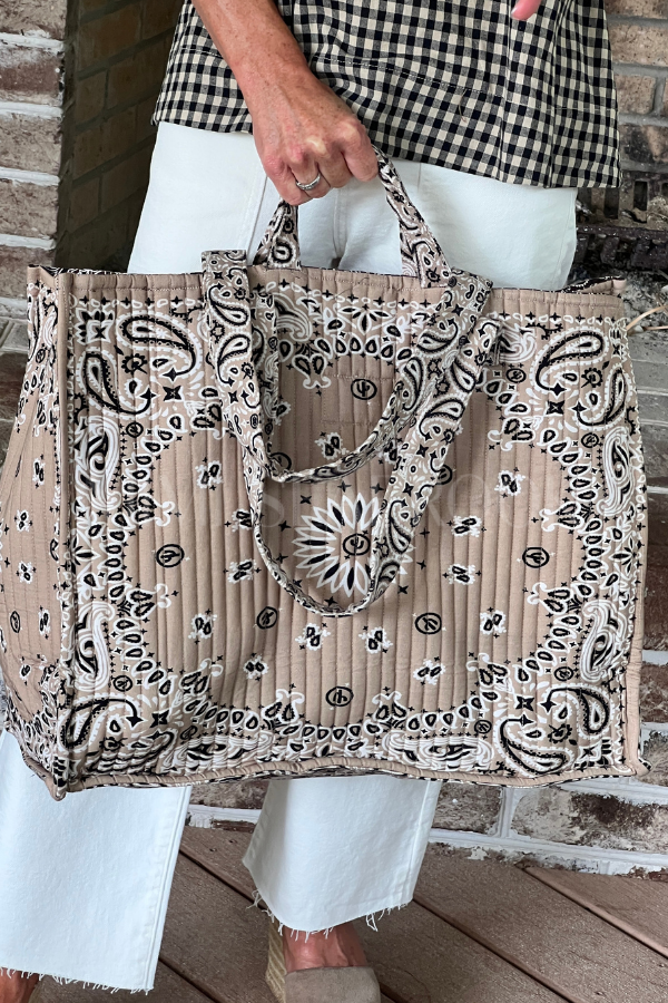 Bandana Tote, tan