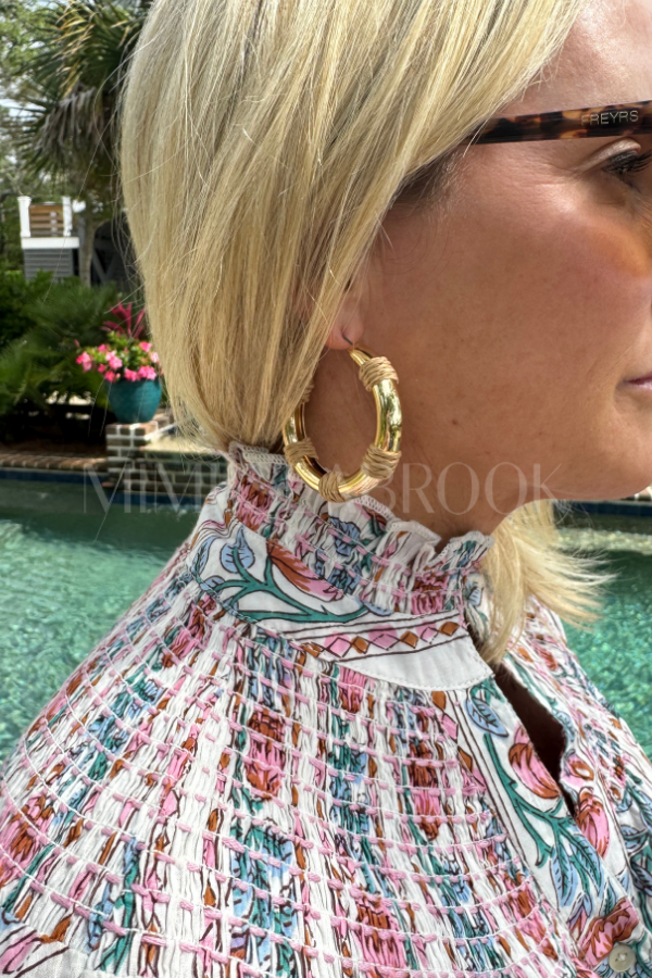 Barlow Hoop Earrings, brown