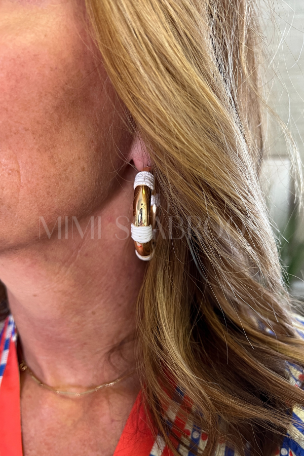 Barlow Hoop Earrings, ivory