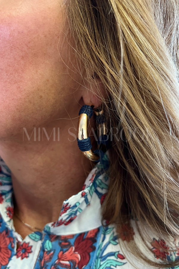 Barlow Hoop Earrings, navy
